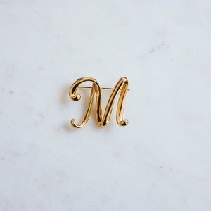 Vintage Anne Klein "M" Initial Brooch